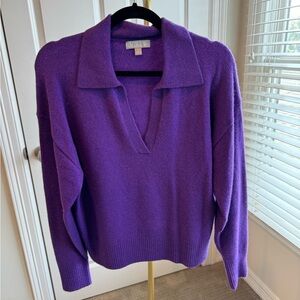 J. Crew Purple V-Neck Sweater